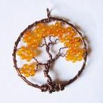 Orange Tree Of Life Pendant - Bohemian Jewelry -..