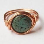 Boho Turquoise Ring Custom Size In Copper